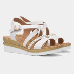 Maya Grace Taylor Womens White Wedge Sandal