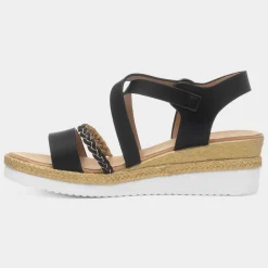 Maya Grace Taylor Womens Black Wedge Sandal