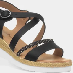 Maya Grace Taylor Womens Black Wedge Sandal