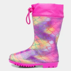 Mist Girls Rainbow Mermaid Glitter Welly