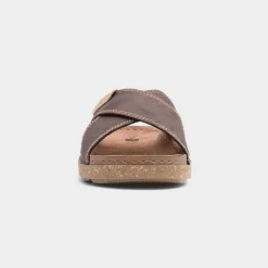 Osaga Aspect Mens Brown Cross Over Mule Sandal