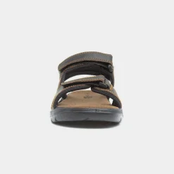 Osaga Bryson Mens Brown Leather Easy Fasten Sandal