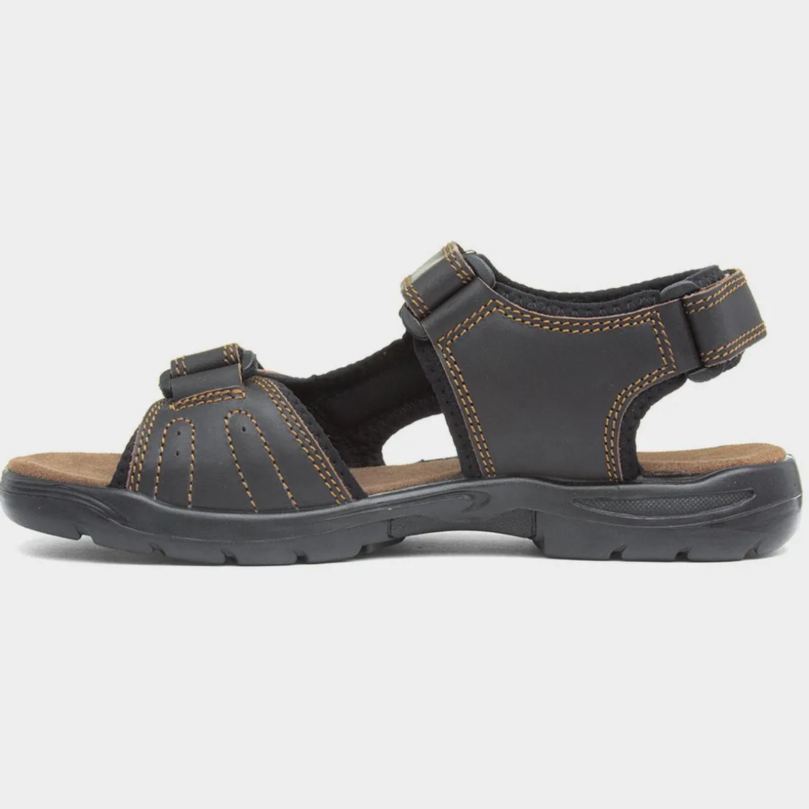 Osaga Bryson Mens Brown Leather Easy Fasten Sandal