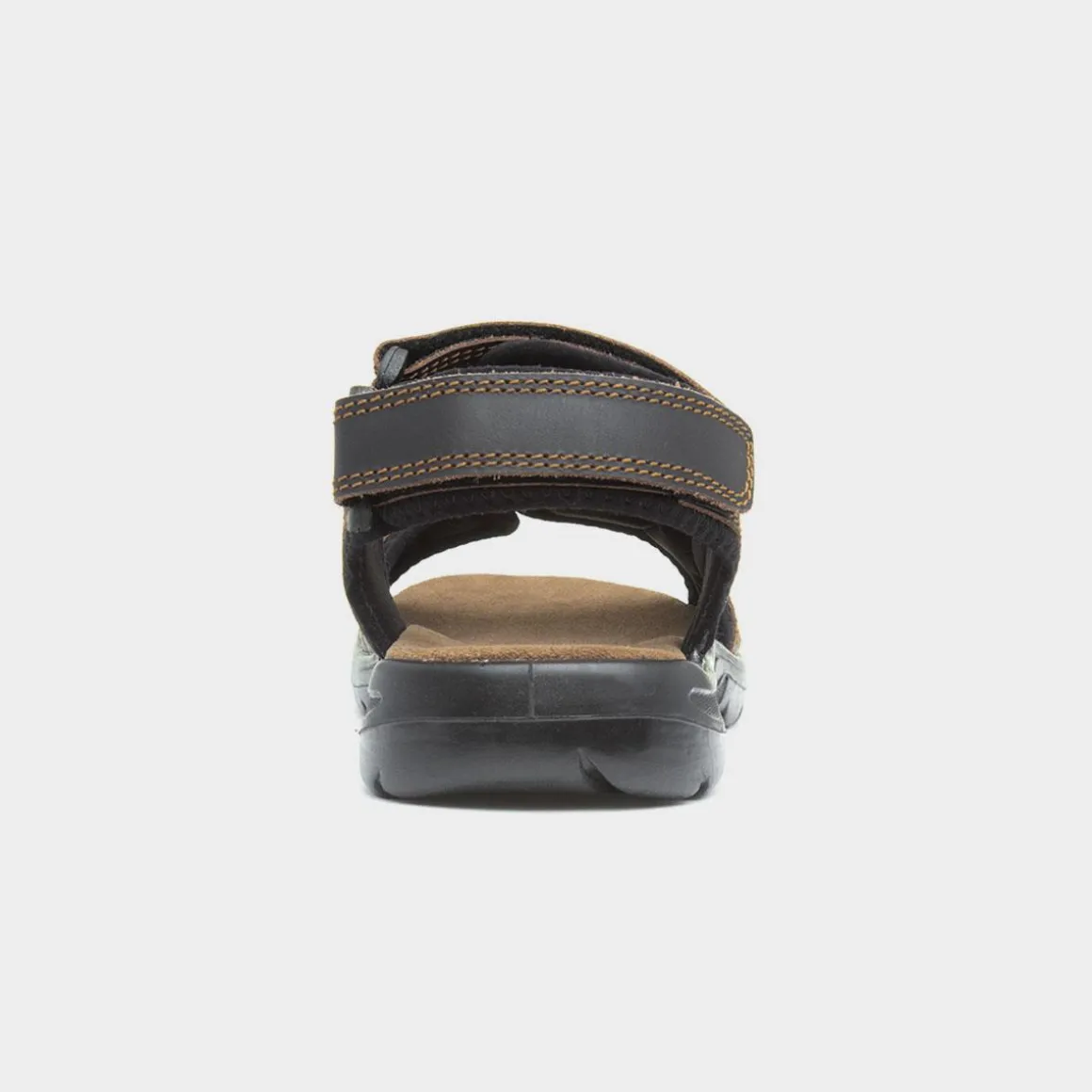 Osaga Bryson Mens Brown Leather Easy Fasten Sandal