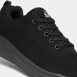 Osaga Neptune Mens Black Lace Up Trainer