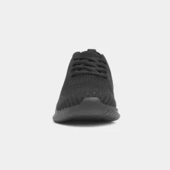 Osaga Star Womens Black Lace Up Knitted Trainer