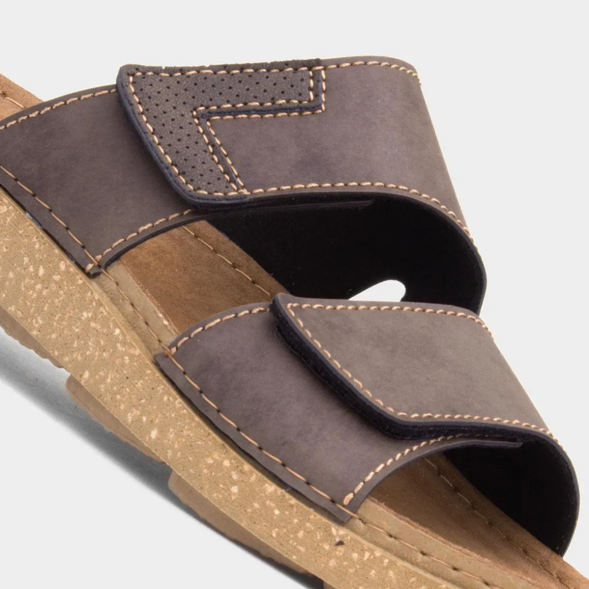 Osaga Terrain Mens Brown Easy Fasten Mule Sandal