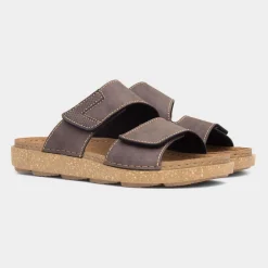 Osaga Terrain Mens Brown Easy Fasten Mule Sandal