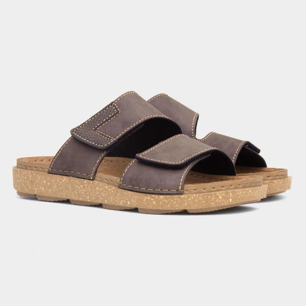 Osaga Terrain Mens Brown Easy Fasten Mule Sandal