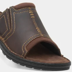 Osaga Yellowstone Mens Brown Leather Mule Sandal