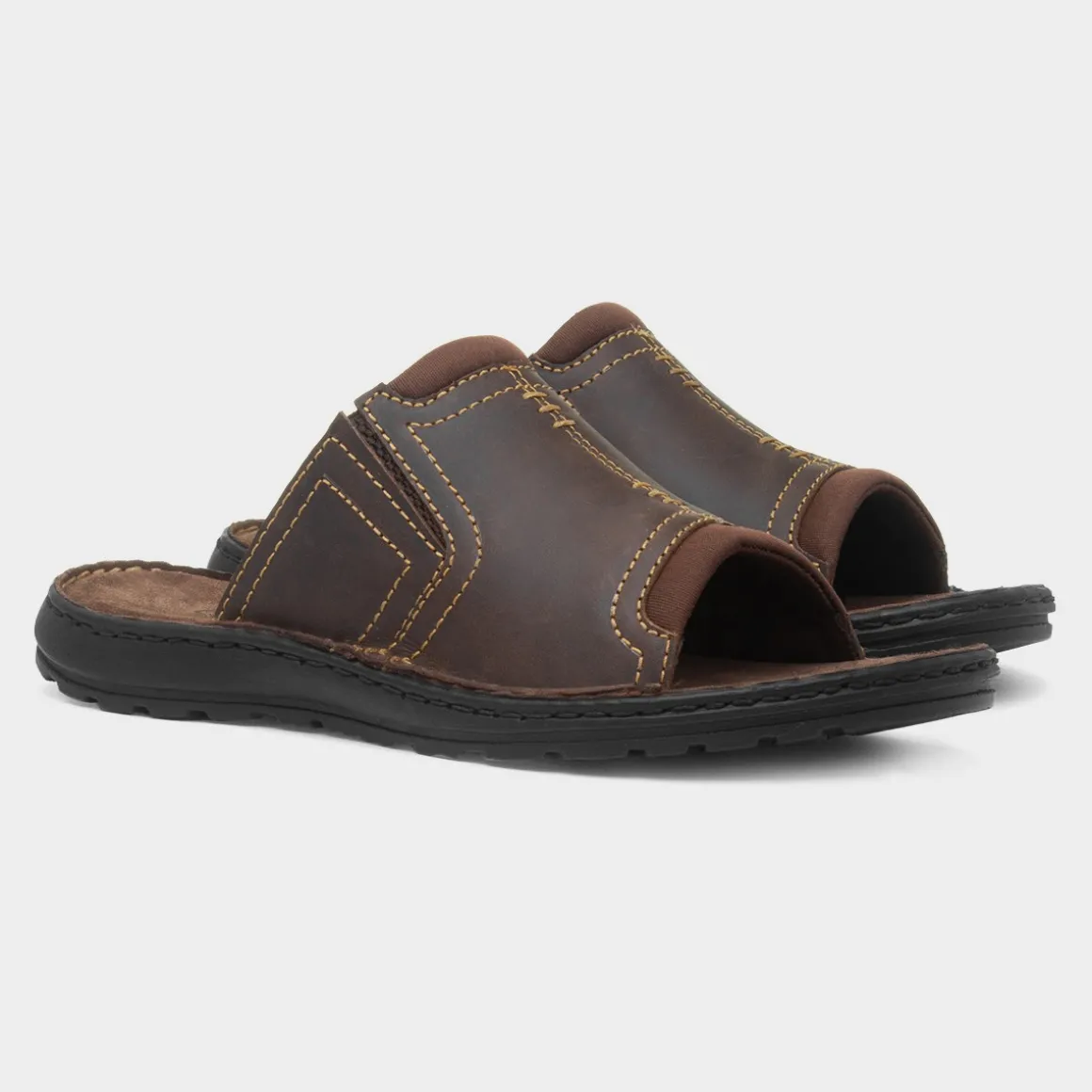 Osaga Yellowstone Mens Brown Leather Mule Sandal