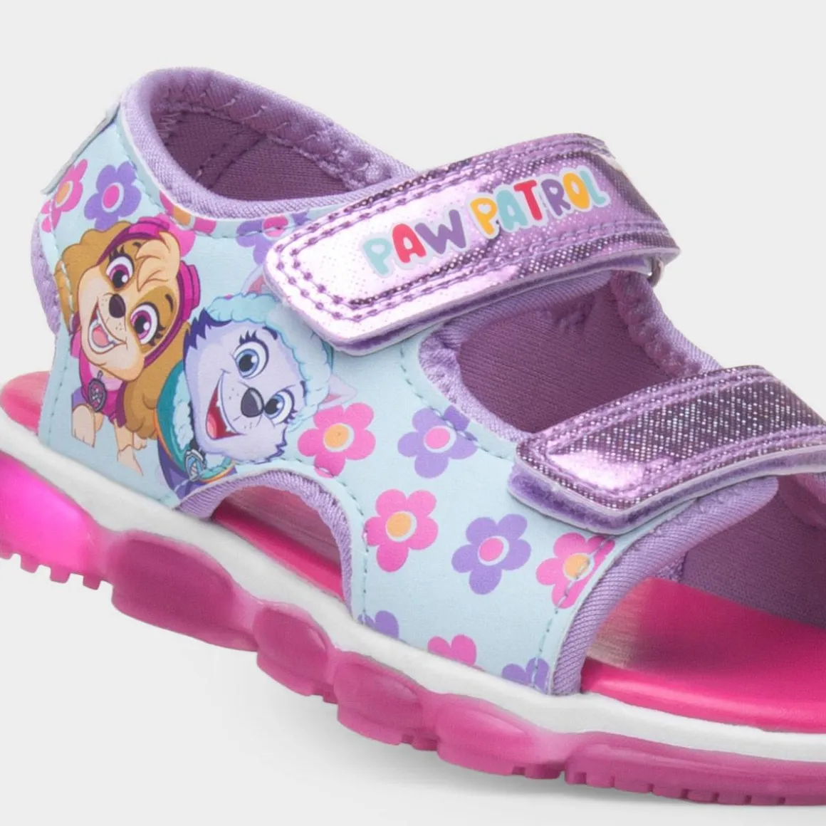 Paw Patrol Kids Purple Easy Fasten Light Up Sandal