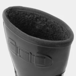 Rainstorm Womens Black Patent Warm Lined Welly