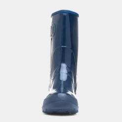 Rainstorm Womens Navy Patent Warm Lined Welly