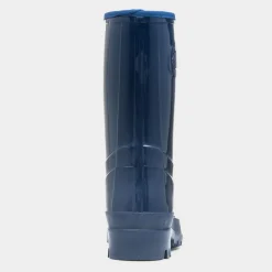 Rainstorm Womens Navy Patent Warm Lined Welly