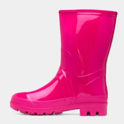 Rainstorm Womens Pink Patent Warm Lined Welly