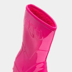Rainstorm Womens Pink Patent Warm Lined Welly