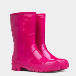 Rainstorm Womens Pink Patent Warm Lined Welly