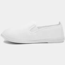 Red Fish Bamba Womens White Slip On Canvas Shoe