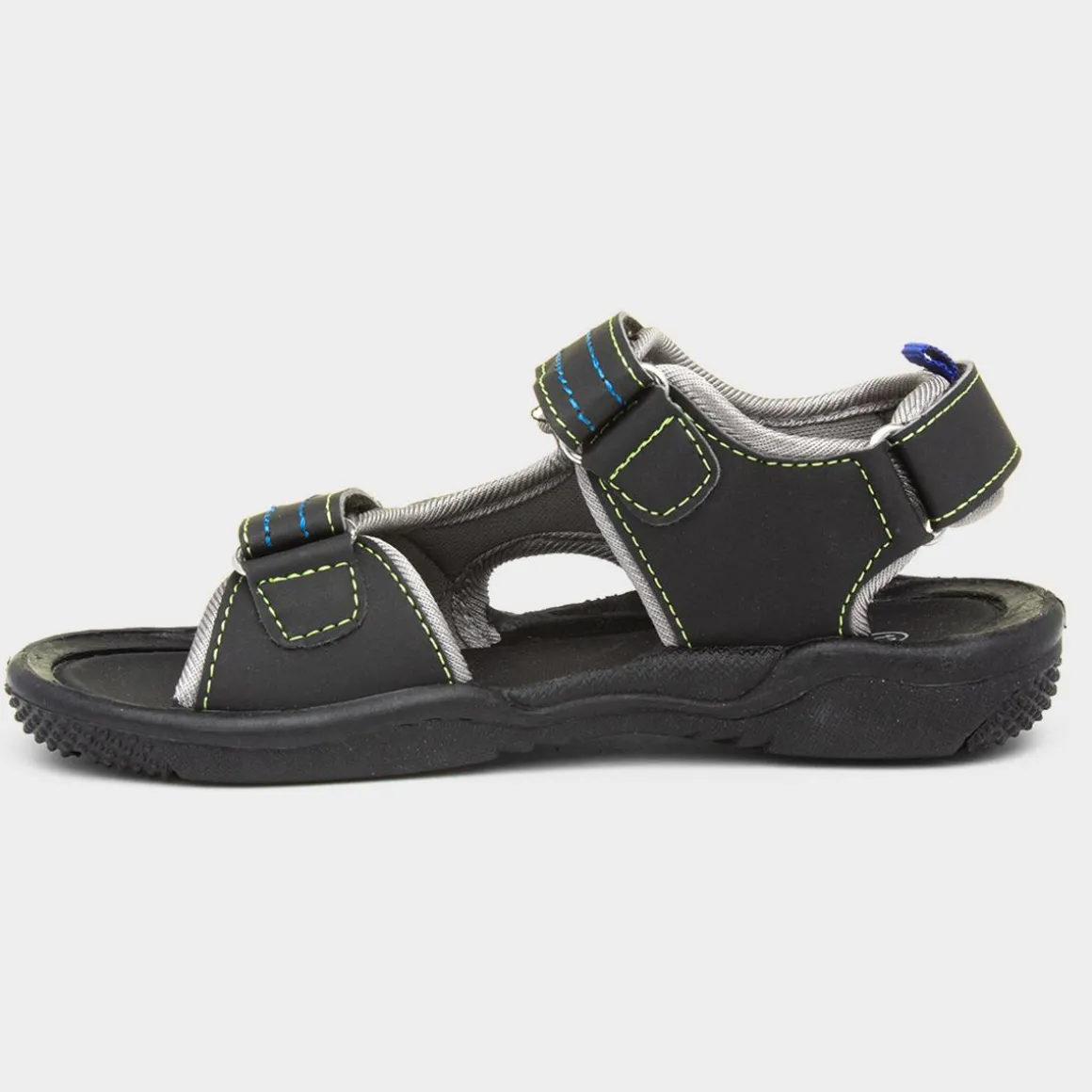 Red Fish Carl Boys Black Easy Fasten Sandal