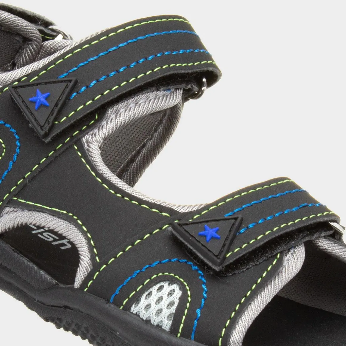 Red Fish Carl Boys Black Easy Fasten Sandal
