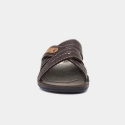 Red Fish Edgar Mens Dark Brown Mule Sandal