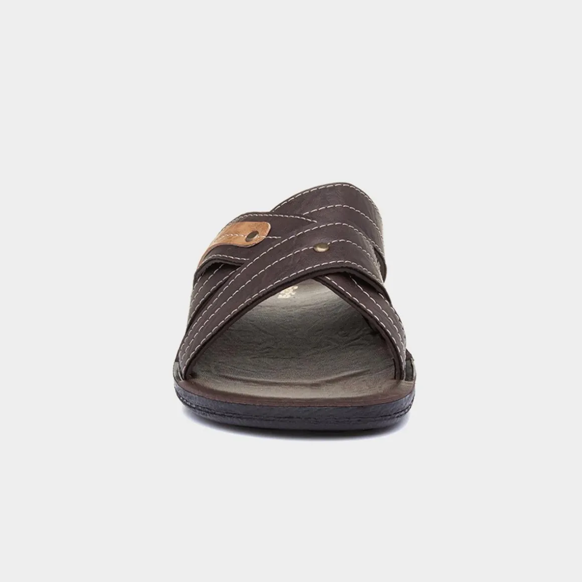 Red Fish Edgar Mens Dark Brown Mule Sandal