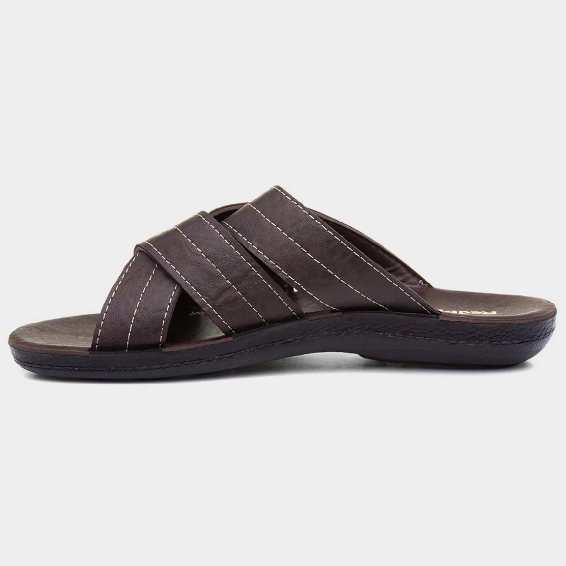 Red Fish Edgar Mens Dark Brown Mule Sandal