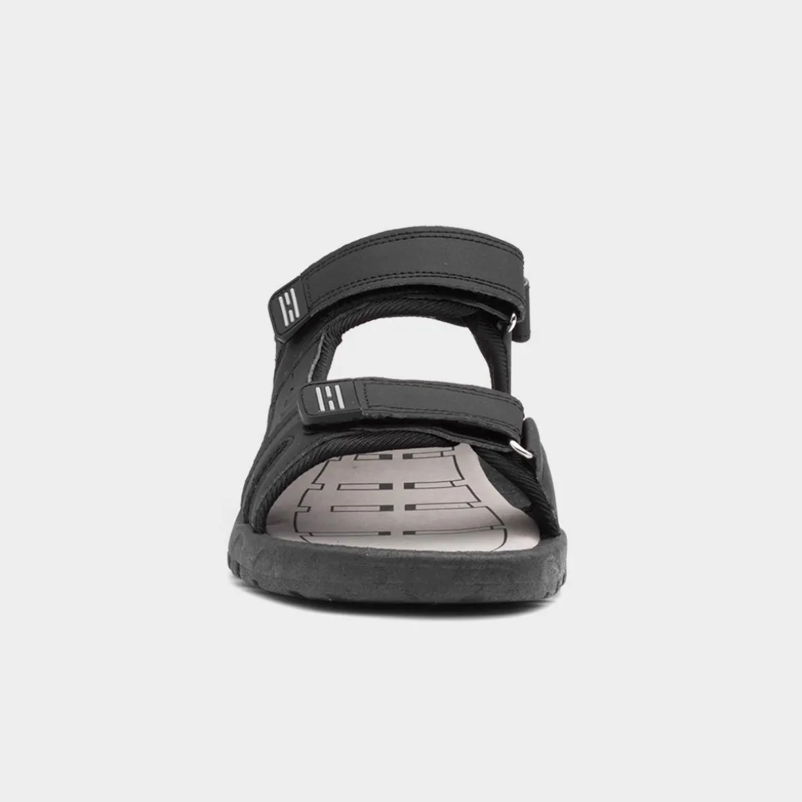 Red Fish Edward Mens Black Easy Fasten Sandals