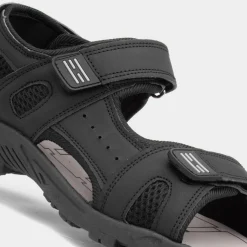 Red Fish Edward Mens Black Easy Fasten Sandals