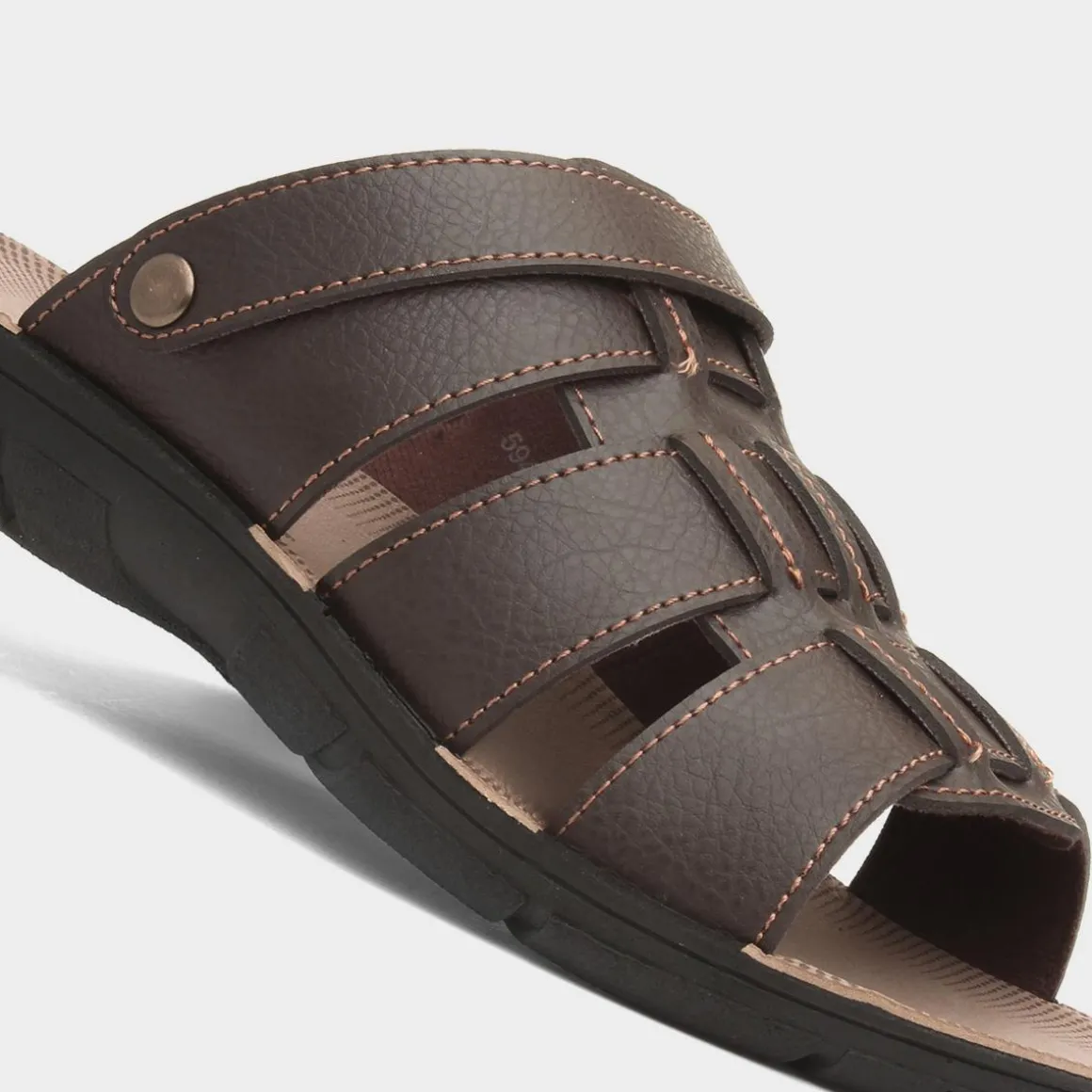 Red Fish Elmer Mens Brown Mule Sandal