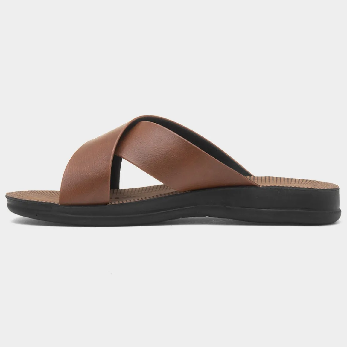 Red Fish Ethan Mens Tan Cross Over Mule Sandal