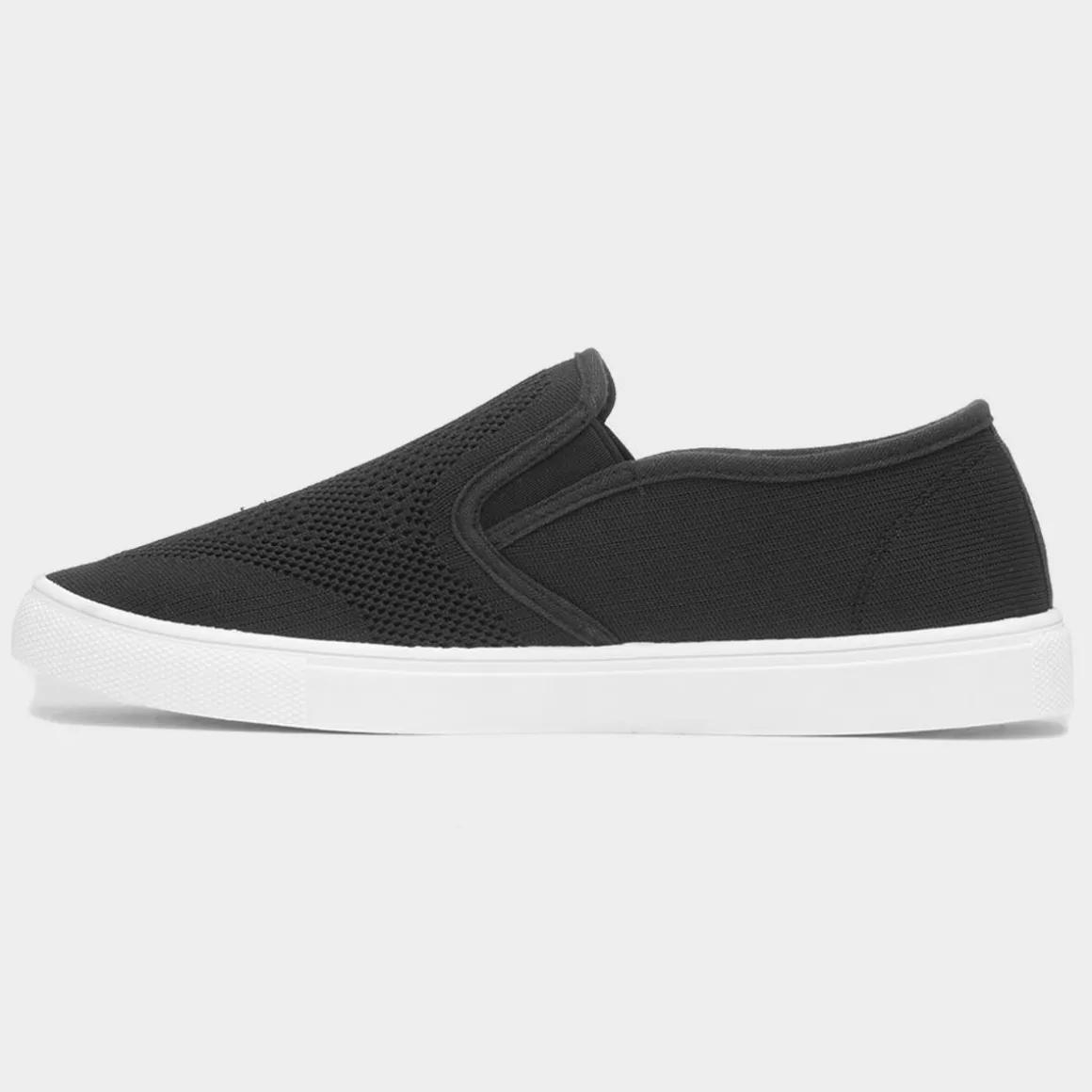 Red Fish Harry Mens Black Knitted Slip On Canvas