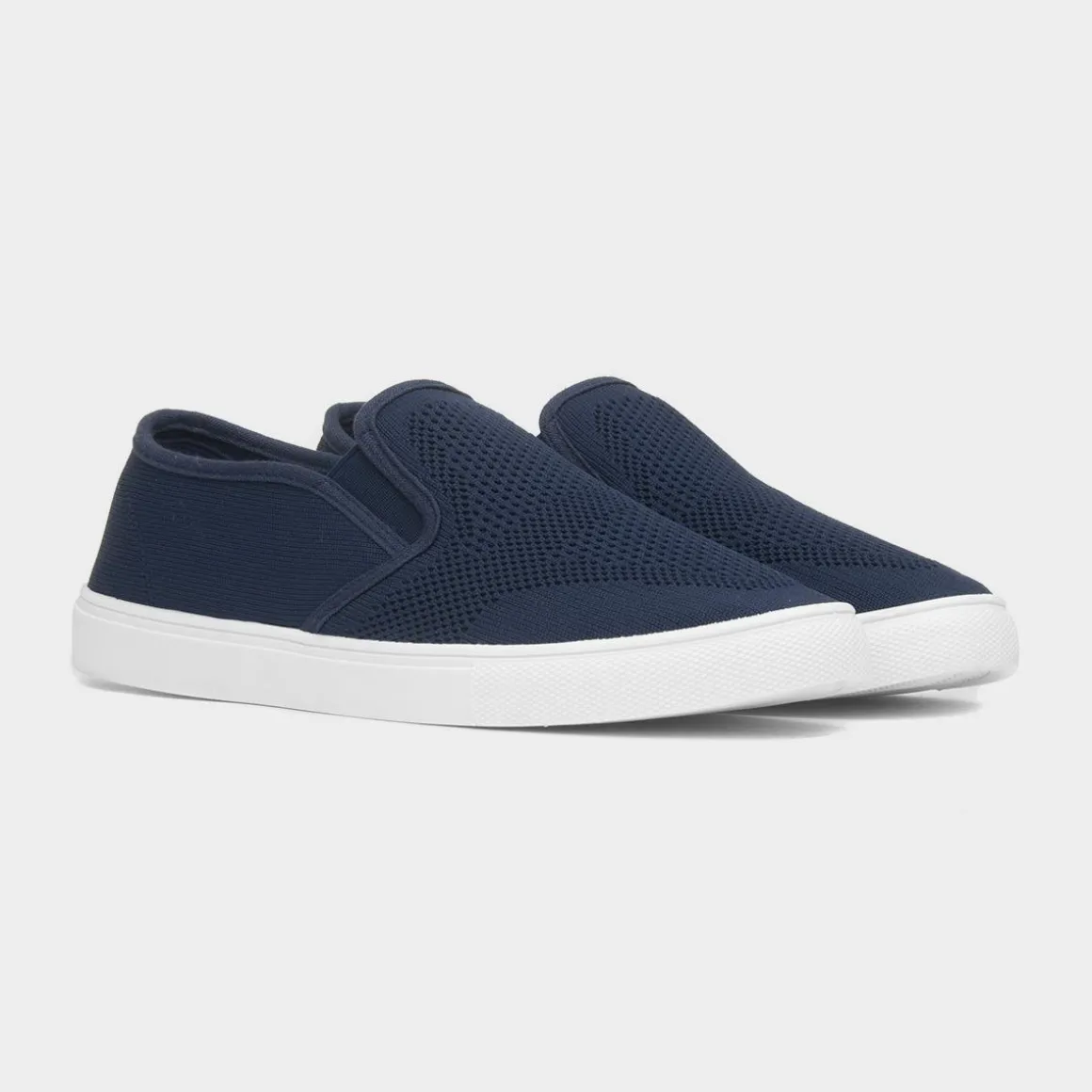 Red Fish Harry Mens Blue Knitted Slip On Canvas