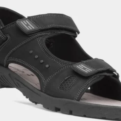 Red Fish Hayden Mens Black Easy Fasten Sandal