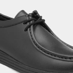 Red Fish Iggy Womens Black Coated Leather Shoe