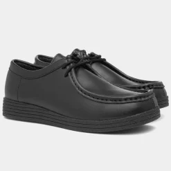 Red Fish Iggy Womens Black Coated Leather Shoe