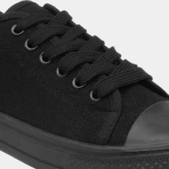 Red Fish Meru Womens Black Lace Up Canvas Shoe