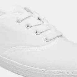 Red Fish Tai Womens White Lace Up Canvas Shoe