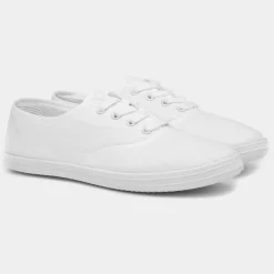 Red Fish Tai Womens White Lace Up Canvas Shoe