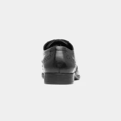 Red Level Adige Mens Black Leather Brogue Shoe