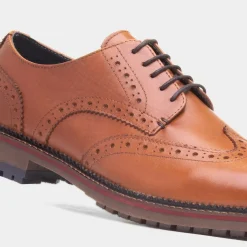 Red Level Berthold Mens Tan Leather Brogue