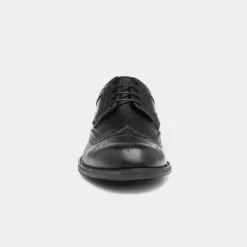 Red Level Chiesa Mens Black Leather Brogue Shoe