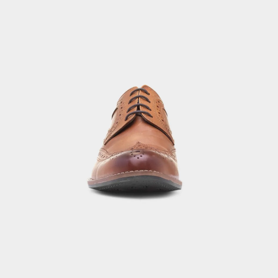 Red Level Chiesa Mens Tan Leather Brogue Shoe