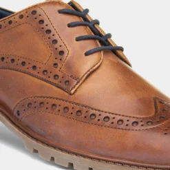 Red Level Cruise Mens Tan Leather Brogue Shoe