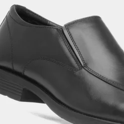 Red Level Tiber Mens Black Slip On Leather Shoe