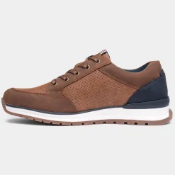 Relife Casey Mens Cognac Brown Lace Up Shoes