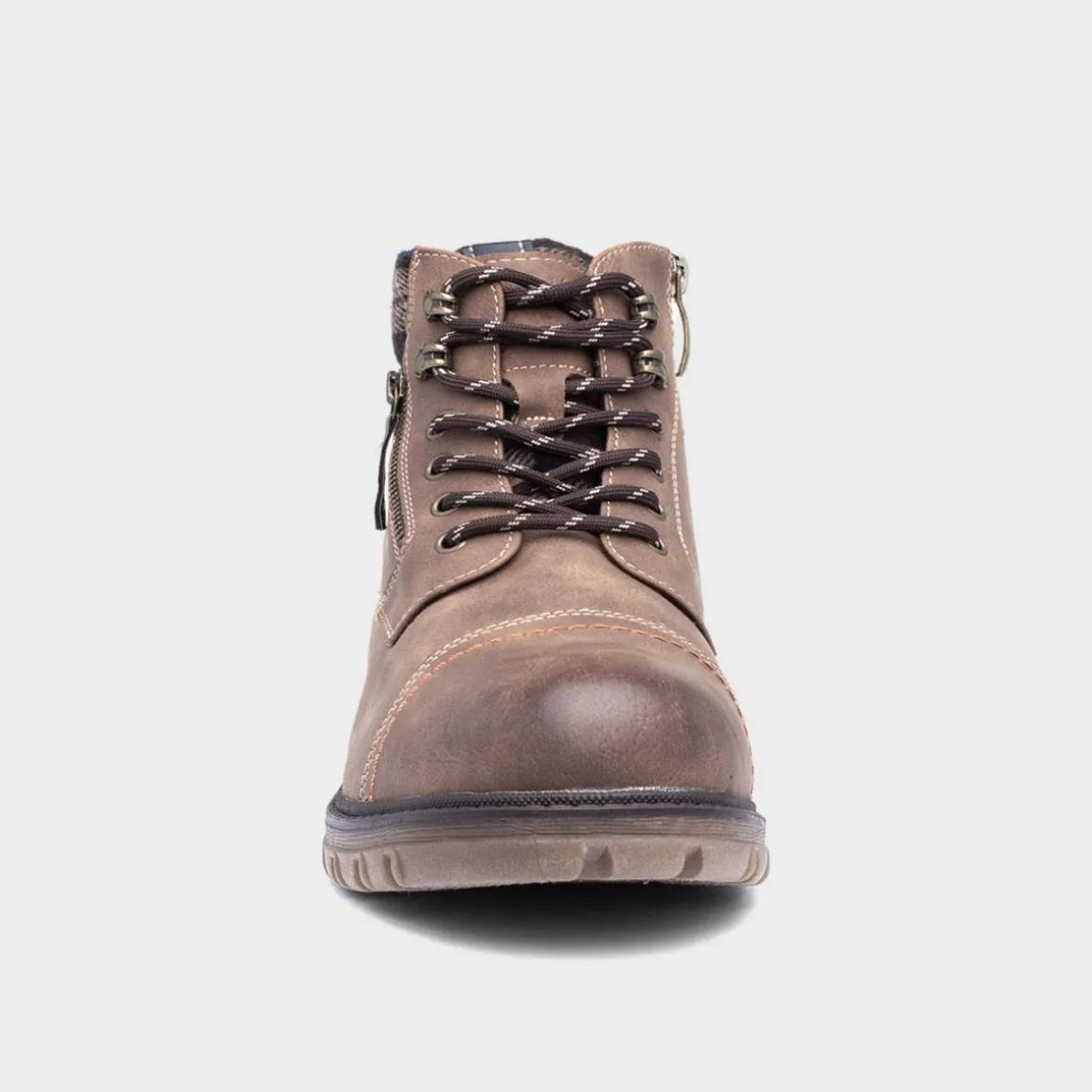 Relife Chris Mens Cognac Brown Zip Up Boot