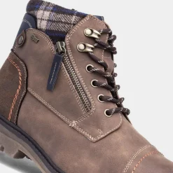 Relife Chris Mens Cognac Brown Zip Up Boot