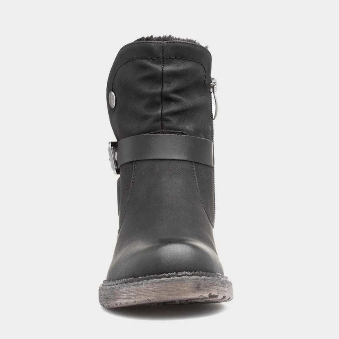 Relife Clare Womens Black Faux Fur Lined Boot